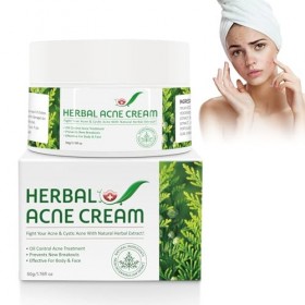 Crème naturelle à base de plantes contre lacné 50g, Crème Hydratante Visage, Améliore léclat lisse et lhumidité, Facial Ne