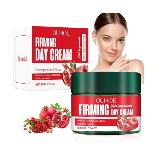 Crème de Jour Raffermissante Grenade, Creme anti rides femme, Creme hydratante visage, Creme de jour anti rides femme, Réduit