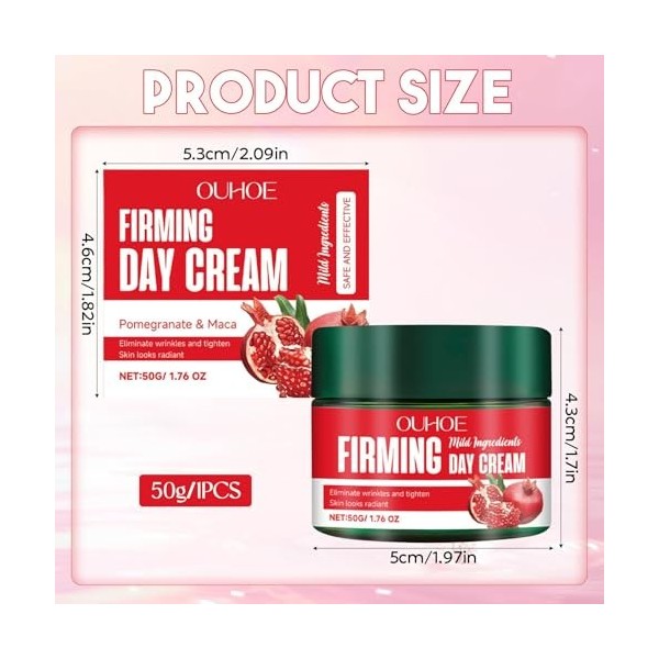 Crème de Jour Raffermissante Grenade, Creme anti rides femme, Creme hydratante visage, Creme de jour anti rides femme, Réduit