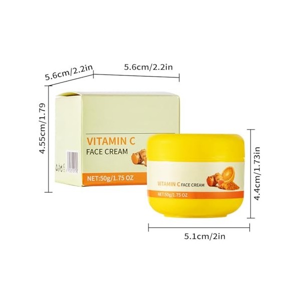 Hppsctink Crème pour le visage au curcuma, 50g Crème hydratante pour le visage au curcuma, Hydratation et soin en douceur, Cr