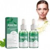 Lot de 2 sérums de soin de la peau à lessence de thé vert - Hydratant les pores - Soin de nuit et réparateur - Pour tous les