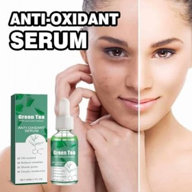 Lot de 2 sérums de soin de la peau à lessence de thé vert - Hydratant les pores - Soin de nuit et réparateur - Pour tous les
