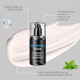 Crème De Maquillage Pour Hommes, Fond De Teint Crème Homme, Crème Anti-Cernes Hydratante Pour Hommes, Crème Visage Pour Homme