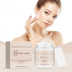Pemarlis 2 Pièces Beef Tallow Cream, Beef Tallow Crème pour soin de la peau, 100% Grass Fed Tallow Raw Wild Honey, Hydratant 