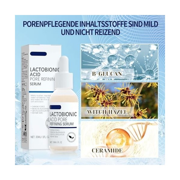 Sérum raffermissant les pores du visage à lacide lactobionique, crème raffermissant les pores, contre les pores dilatés, for
