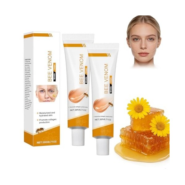 Crème anti-rides au venin dabeille - Crème hydratante anti-âge pour le visage et le cou - Pour une peau plus ferme - Crème c ...