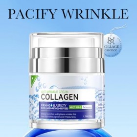 Hinapan Crème Anti-Rides au Collagène, Soin Liftant et Repulpant Intense, Hydratation Profonde, Atténue les Ridules, Fermeté 