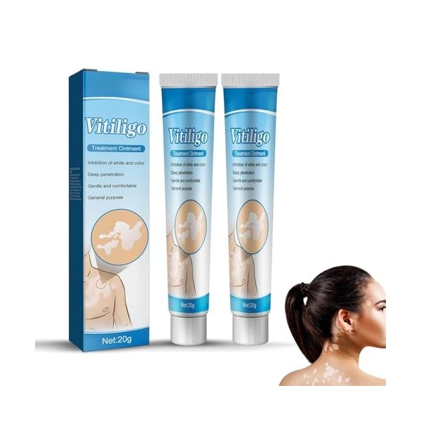 Crème Vitiligo 2pcs – Traitement Intensif des Taches Blanches & Repigmentation | Traitement Des Taches Blanches Sur La Peau R...