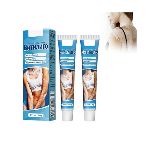 Crème Vitiligo 2pcs – Traitement Intensif des Taches Blanches & Repigmentation | Traitement Des Taches Blanches Sur La Peau R...