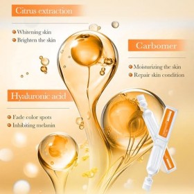 Sérum éclaircissant pour le visage à la vitamine C - 2 paquets de 30 ampoules jetables pour un teint éclatant et une réductio