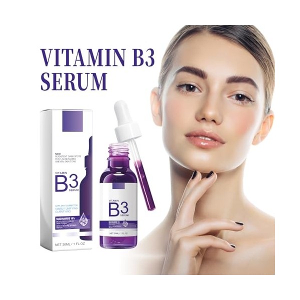 2 Pièces B3 Sérum de Boxiatil |Essence B3 Facial à la Niacinamide | Raffermissant et Sérum Anti-âge | Pour Réduire les Pores 
