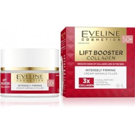 Eveline Cosmetics Crème Riche Anti-Rides et Raffermissante 50+ Lift Booster Collag Crème Jour et Nuit