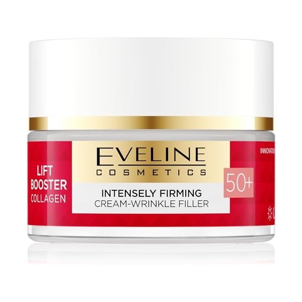 Eveline Cosmetics Crème Riche Anti-Rides et Raffermissante 50+ Lift Booster Collag Crème Jour et Nuit