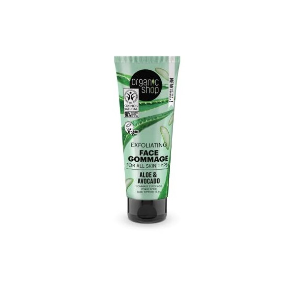 Organic Shop Crème quotidienne légère pour le visage pour tous les types de peau, avocat et aloe 50 ml Crème Jour et Nuit