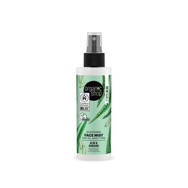 Organic Shop Crème quotidienne légère pour le visage pour tous les types de peau, avocat et aloe 50 ml Crème Jour et Nuit