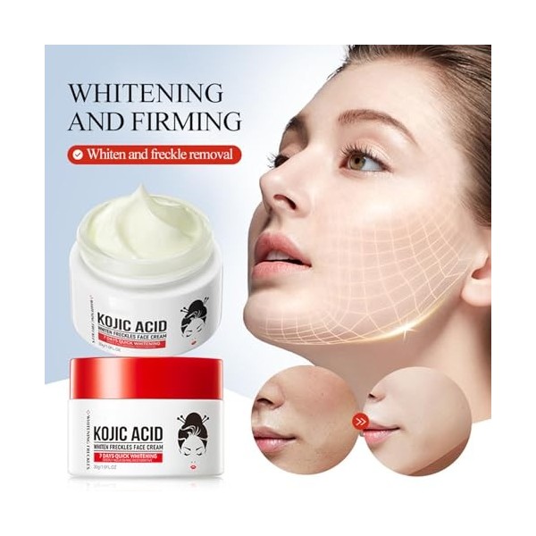 Kojic Acid Cream, crème à lacide kojique pour corriger les taches sombres, crème éclaircissante à lacide kojique, crème pou