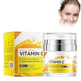 Crème blanchissante, crème vitaminée, crème éclaircissante à la vitamine C, crème anti-taches de rousseur, crème de nuit hydr