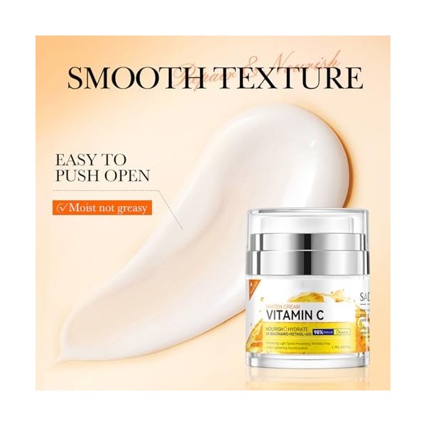 Crème blanchissante, crème vitaminée, crème éclaircissante à la vitamine C, crème anti-taches de rousseur, crème de nuit hydr