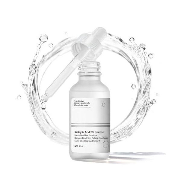Solution à lAcide Salicylique 2%, Serum Acide Salicylique, Serum Anti Imperfection, Pour Peaux à Tendance Acnéique, Améliore ...