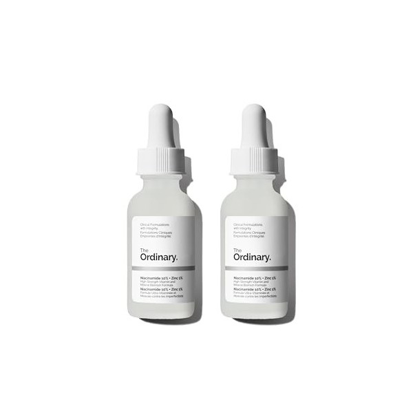 The Ordinary Niacinamide 10% + Zinc 1%, Sérum illuminant et lissant, pour les peaux sujettes aux imperfections, 30 ml Lot de ...