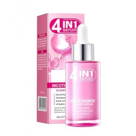 Sérum brillant 4 en 1 à la nicotinamide avec acide tranexamique, extrait de rose et vitamine E - Hydratant intensément - Abso