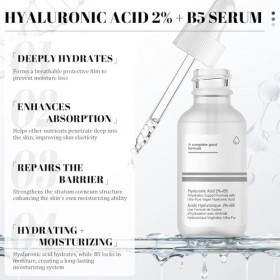 Serum Acide Hyaluronique Visage, Hyaluronic Acid 2% + B5, Acide Hyaluronique Serum Réduction Des Pores, Hydrate en Profondeur...