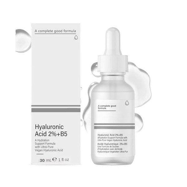 Serum Acide Hyaluronique Visage, Hyaluronic Acid 2% + B5, Acide Hyaluronique Serum Réduction Des Pores, Hydrate en Profondeur...
