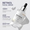 Sérum pour le visage au rétinol avec acide hyaluronique et vitamine E - Anti-âge - Réduction des pores - Soin hydratant en pr