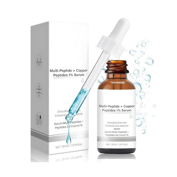 Multi-peptide + Copper Peptides 1% Serum, Copper peptide serum, serums Anti Age, Promote Collagenand Elastin Production, Rédu