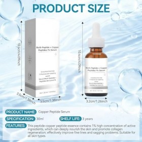 Multi-peptide + Copper Peptides 1% Serum, Copper peptide serum, serums Anti Age, Promote Collagenand Elastin Production, Rédu