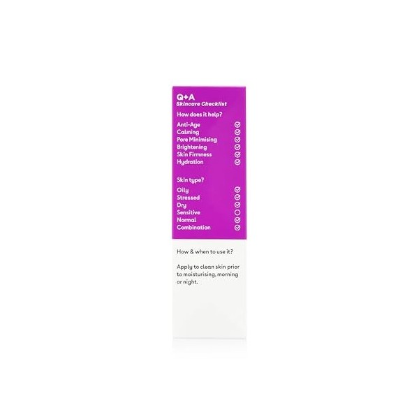 Q+A Azelaic Acid Balancing Serum, Containing Pore Minimising Zinc PCA and Antioxidants for Fresher and Smoother Skin, 30ml Cr...