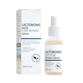 Sérum raffinage des pores avec acide lactobionique, sérum raffinage des pores, formule douce, nettoie les pores, rétrécit les