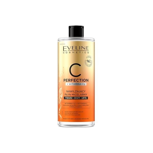 Eveline Cosmetics C-Perfectio Fluide Micellaire Hydratant Révolutionnaire pour Tous Types de Peaux, Même Sensibles, avec Vita