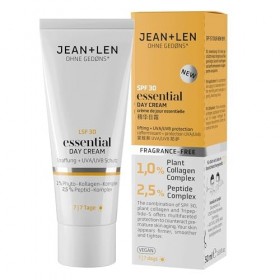 Jean & Len Essential Day Cream, idéal pour tous les types de peau, optimise la fermeté de la peau, avec SPF 30 et collagène v