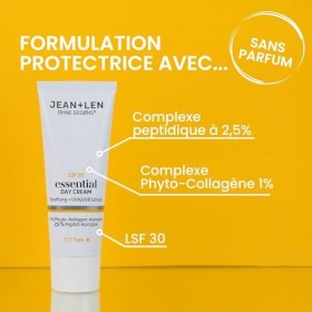 Jean & Len Essential Day Cream, idéal pour tous les types de peau, optimise la fermeté de la peau, avec SPF 30 et collagène v