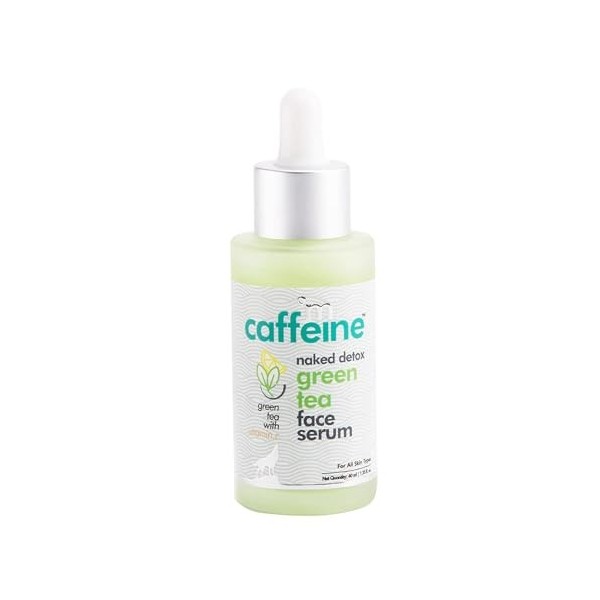 mCaffeine Naked Detox Green Tea Face Serum - Reveals Hydrated, Glowing Skin with Vitamin C - Antioxidant Rich, Quick Absorbin