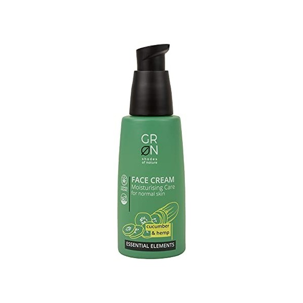 Crème Visage Cosmétiques Bio GRN[Green] Soin Hydratant - Chanvre Biologique et Concombre Biologique - pour Tous les Types de 