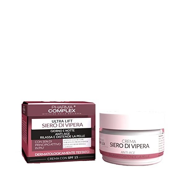 Crème visage femme sérum Di Vipera Ml 50 Made in Italy Anti-rides Anti-rides Traitement Régénérant Hydratant Jour Nuit Cosmét