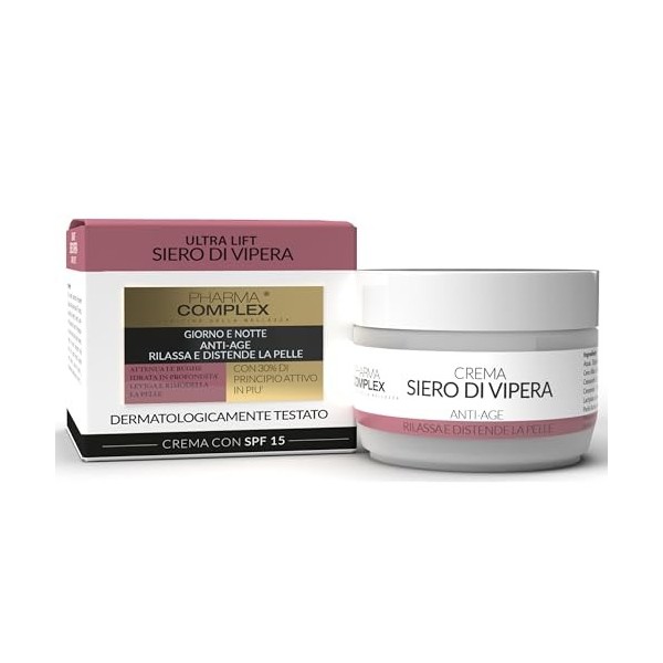 Crème visage femme sérum Di Vipera Ml 50 Made in Italy Anti-rides Anti-rides Traitement Régénérant Hydratant Jour Nuit Cosmét