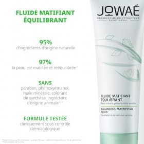 Jowaé - Fluide Matifiant Équilibrant au Lotus Sacré 40ml - Soin visage - Peaux mixtes à grasses - Peaux sensibles - 95% ding ...