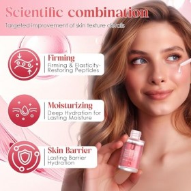 2x30ml Sérum Pink Glow,Sérum illuminant et lissant,Dual Essence,Soin Hydrate,Hydrate la peau,lisser la peau,améliore la textu