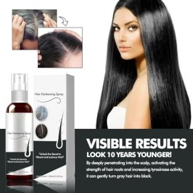 Spray Colorant pour Cheveux Noirs 100ml, Oil for Hair, Laque pour Cheveux Noirs, Teinture Capillaire Rapide, Couvrir les Chev