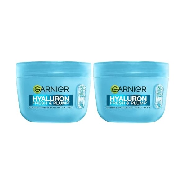 GARNIER - Hyaluron - Crème Sorbet Hydratante Repulpante Fresh et Plump - Crème Visage à lAcide Hyaluronique + Niacinamide - ...