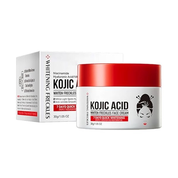 KOAHDE Crème Blanchissante pour le Visage,Crème Blanchissante à LAcide Kojique,Crème Raffermissante pour Lisser les Rides et