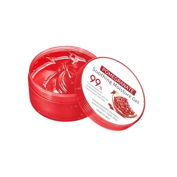Gel Hydratant De Grenade 300g, Gel Hydratant Pour Le Visage, Après-Soleil Naturel, Extrait Naturel De Grenade, Pour Les Peaux