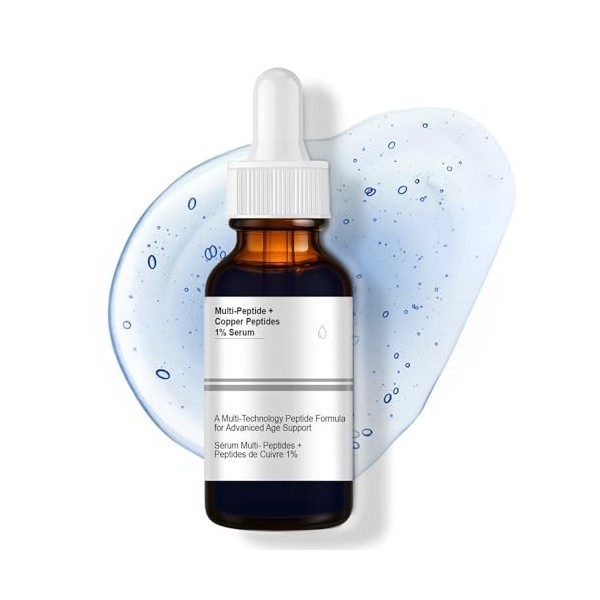 Sérum Multi-Peptides + Peptides de Cuivre 1%, Copper Peptide Serum, Serum Anti Age, Promote Collagenand Elastin Production, É