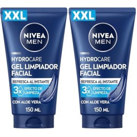 NIVEA MEN - Gel Nettoyant Visage Quotidien - Peau Rafraîchie Instantanément - Hydrocare - XXL - Aloe Vera & Pro-Vitamin B5-3 ...