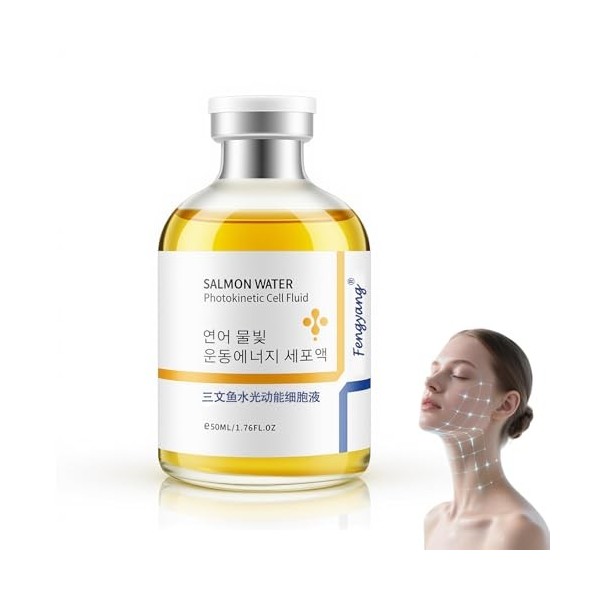 Fengyang® Sérum Anti-rides Au Saumon, Sérum Hydratant Non Gras, Eclaircissant Le Teint, Eduisant Les Ridules, Convient A Tous