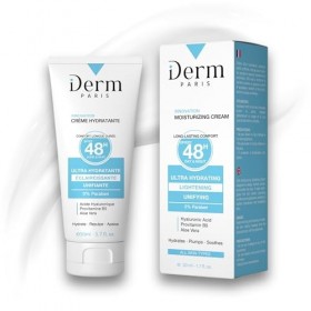 iDerm Paris - Crème Ultra-Hydratante 48H - Apaisante, Anti-Irritation, Anti-Ridules - Acide Hyaluronique, Provitamine B5, Alo