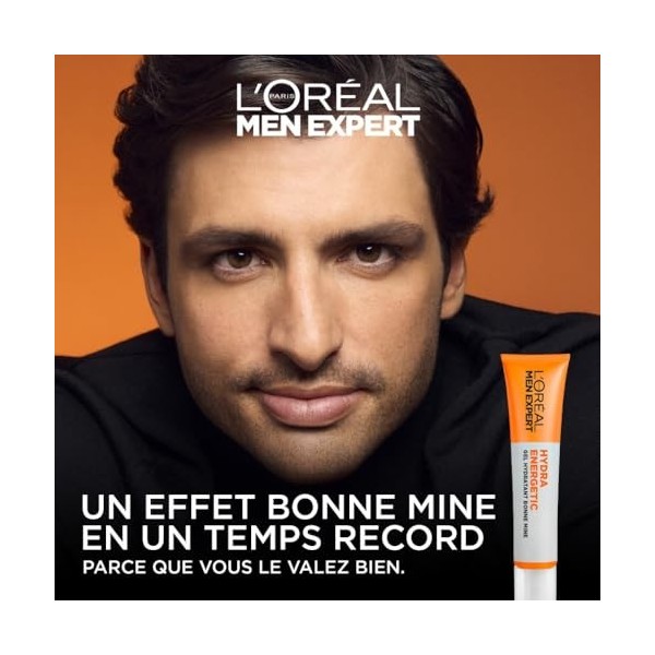 LOréal Paris Men Expert - Gel Hydratant - Hydratation 24H et Aspect Bonne Mine - Légèrement Teinté - Concentré en Vitamine C